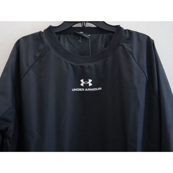 Under Armour 1369850 001 Women's Sz L Black UA Rush Woven Crew Sweatshirt $90 - Picture 4 of 8